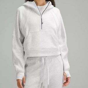 NEW Lululemon Scuba Oversized Half-Zip Hoodie *Plush Heathered Alpine White XS/S